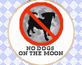 No Dogs on the Moon TAZ Adventure Zone Balance - Counted Cross Stitch PDF Digital Download