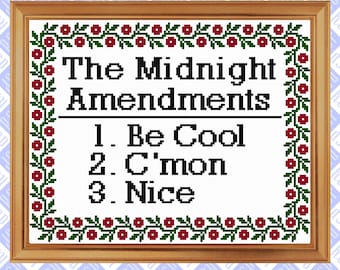 Obama's Midnight Amendments MBMBAM - Counted Cross Stitch PDF Digital Download