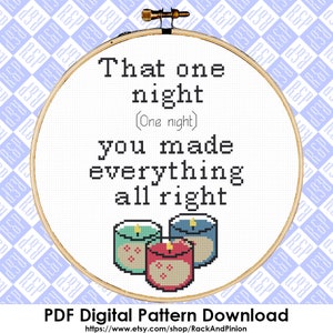 The Office That One Night Hunter&#39;s Song - Counted Cross Stitch Pattern - PDF Digital Download