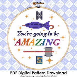 You&#39;re going to be AMAZING TAZ Adventure Zone Balance - Counted Cross Stitch PDF Digital Download