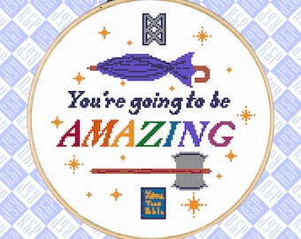 You're going to be AMAZING TAZ Adventure Zone Balance - Counted Cross Stitch PDF Digital Download
