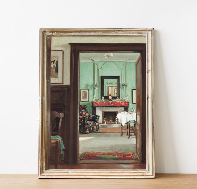 ART PRINT the Drawing Room Oil Painting Interior Scene - Etsy