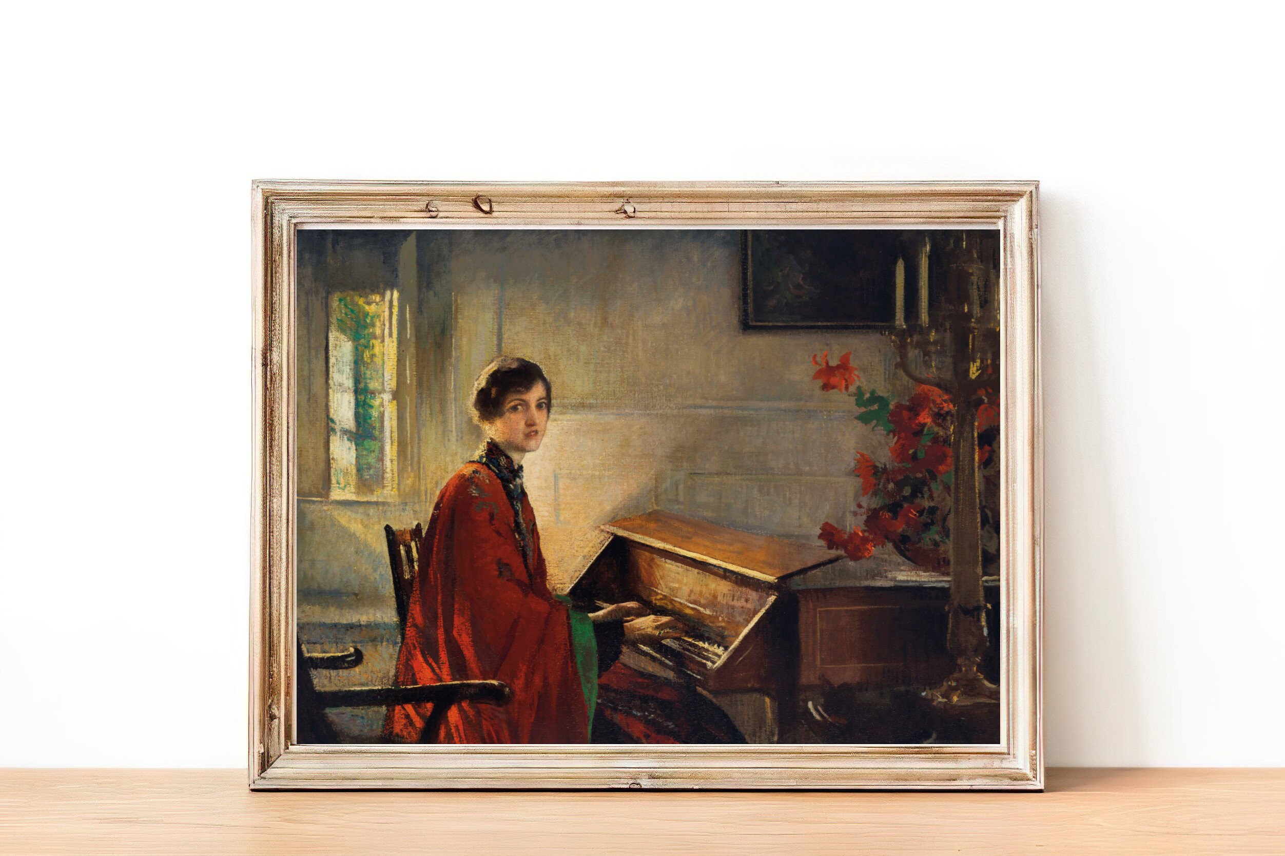 Vintage Woman Playing Piano Art Print | Musical Instrument Wall Art - Etsy