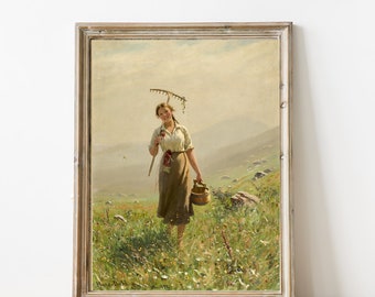 土野進　絵画　エプロンを着た女　原画　油絵 il_340x270.3512755718_mito.jpg
