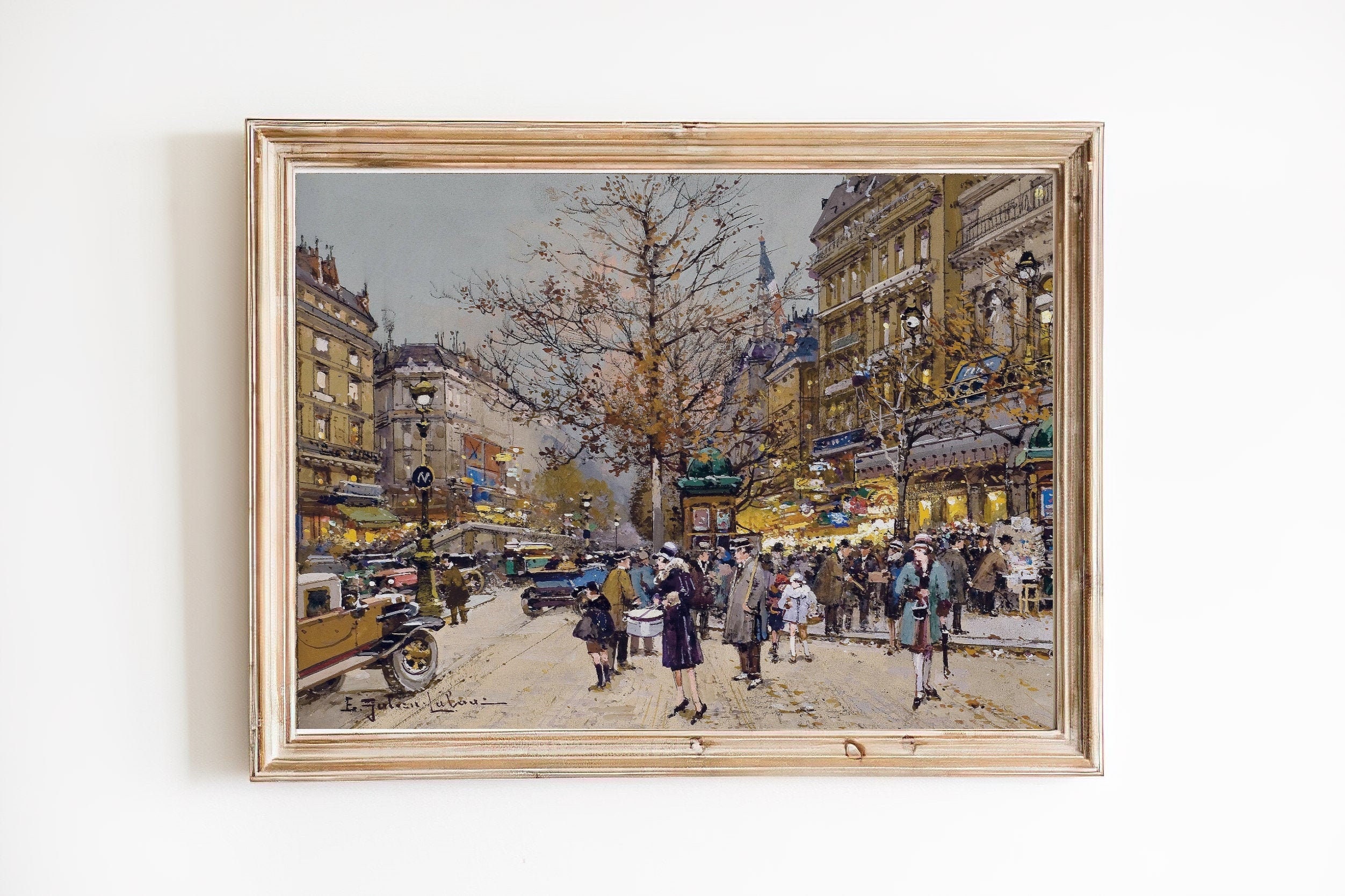 ART PRINT Paris Street Painting Vintage Paris Wall Art Etsy Canada