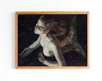 ART PRINT | Vintage Mermaid Oil Painting | Antique Mermaid Oil Painting | Mermaid Lovers Gift | Beach Decor | Woman Portrait | Fairytale Art
