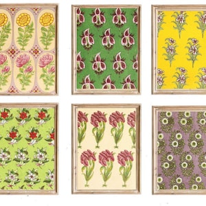STAMPE D'ARTE / Set di 6 dipinti con motivi persiani / Set di arte da parete Galleria colorata / Set di arte floreale di 6 stampe orientali