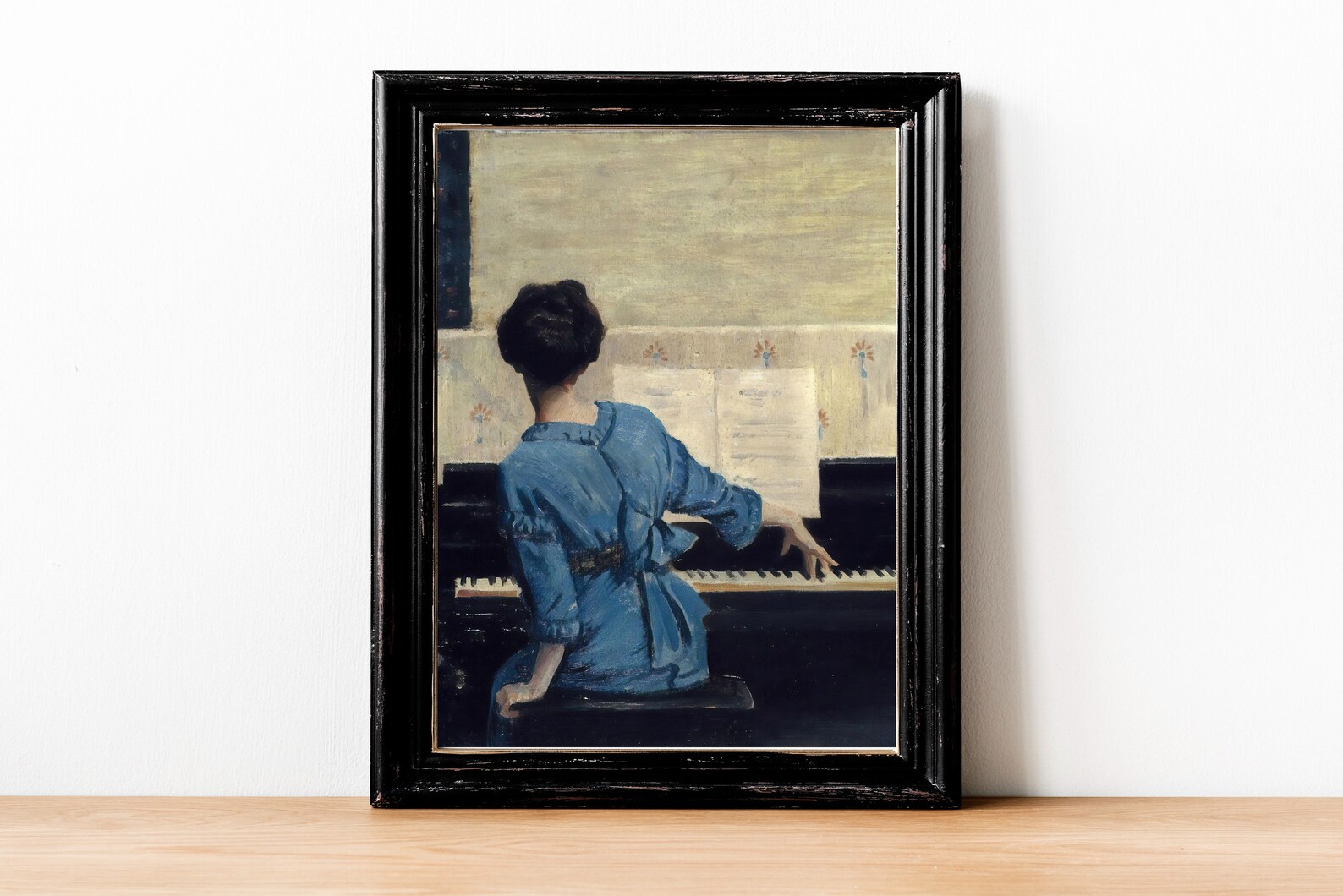 Piano Girl Art Print | Classic Oil Painting Portrait - Etsy