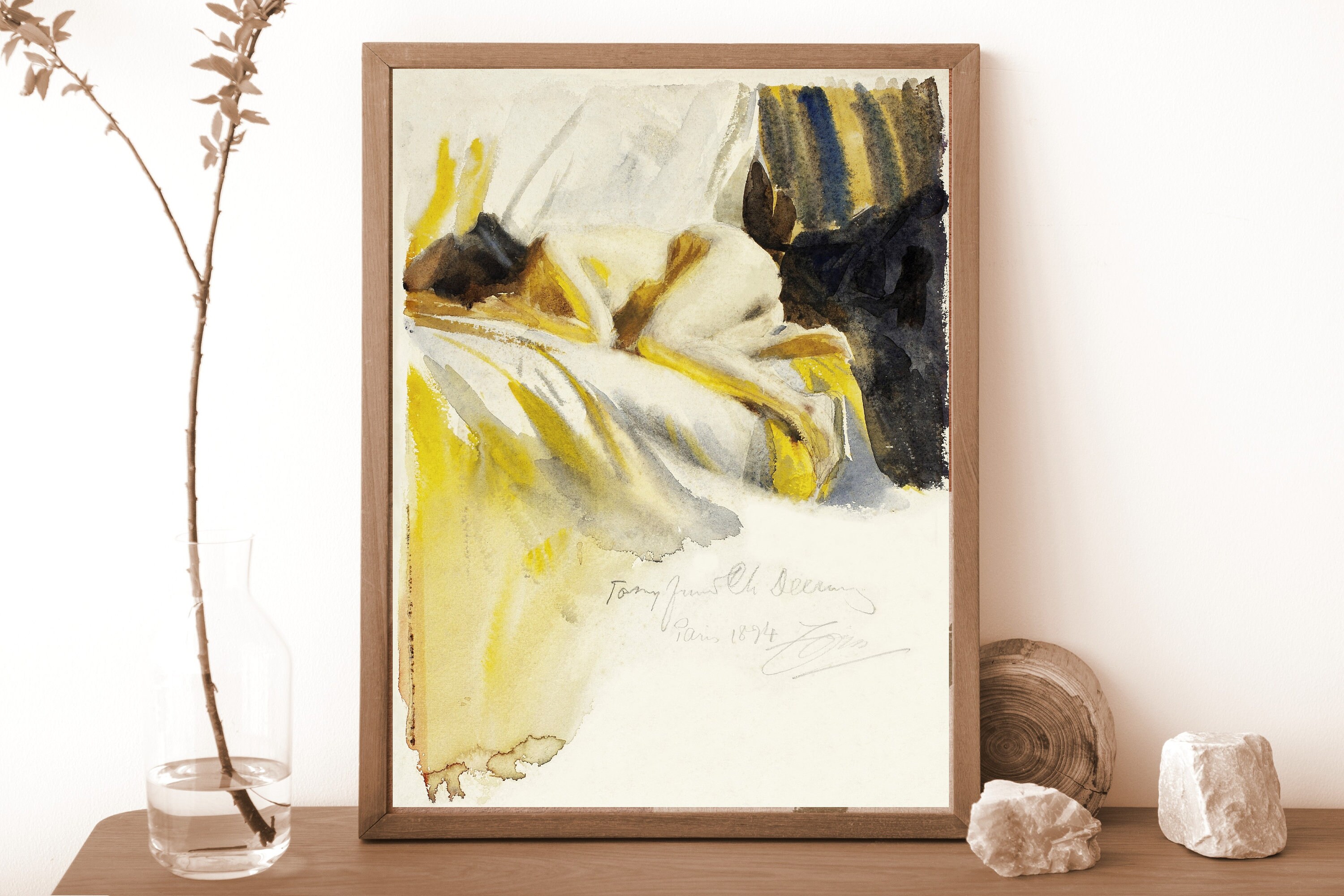 ART PRINT Nude Woman Lying On Bed Art Antique Watercolor Etsy UK ART PRINT Nude Woman Lying On Bed Art Antique Watercolor Etsy UK
