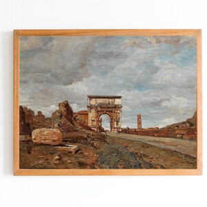 KUNSTPRINT | Vintage boog van Vespasianus-schilderij | Landschapskunst uit het oude Rome | Klassieke Romeinse architectuurkunst | 19e-eeuwse historische kunst