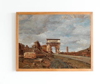 Vintage Arch of Vespasian Art Print | Rome Architecture