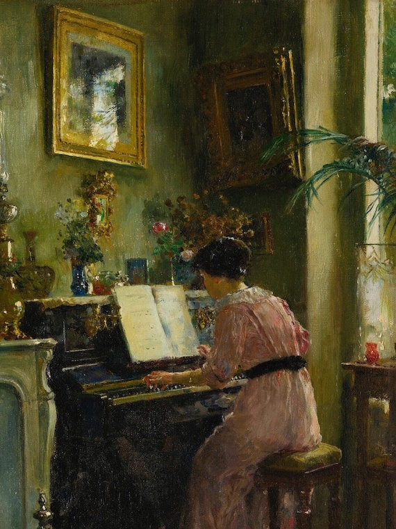 Woman Playing Piano Painting