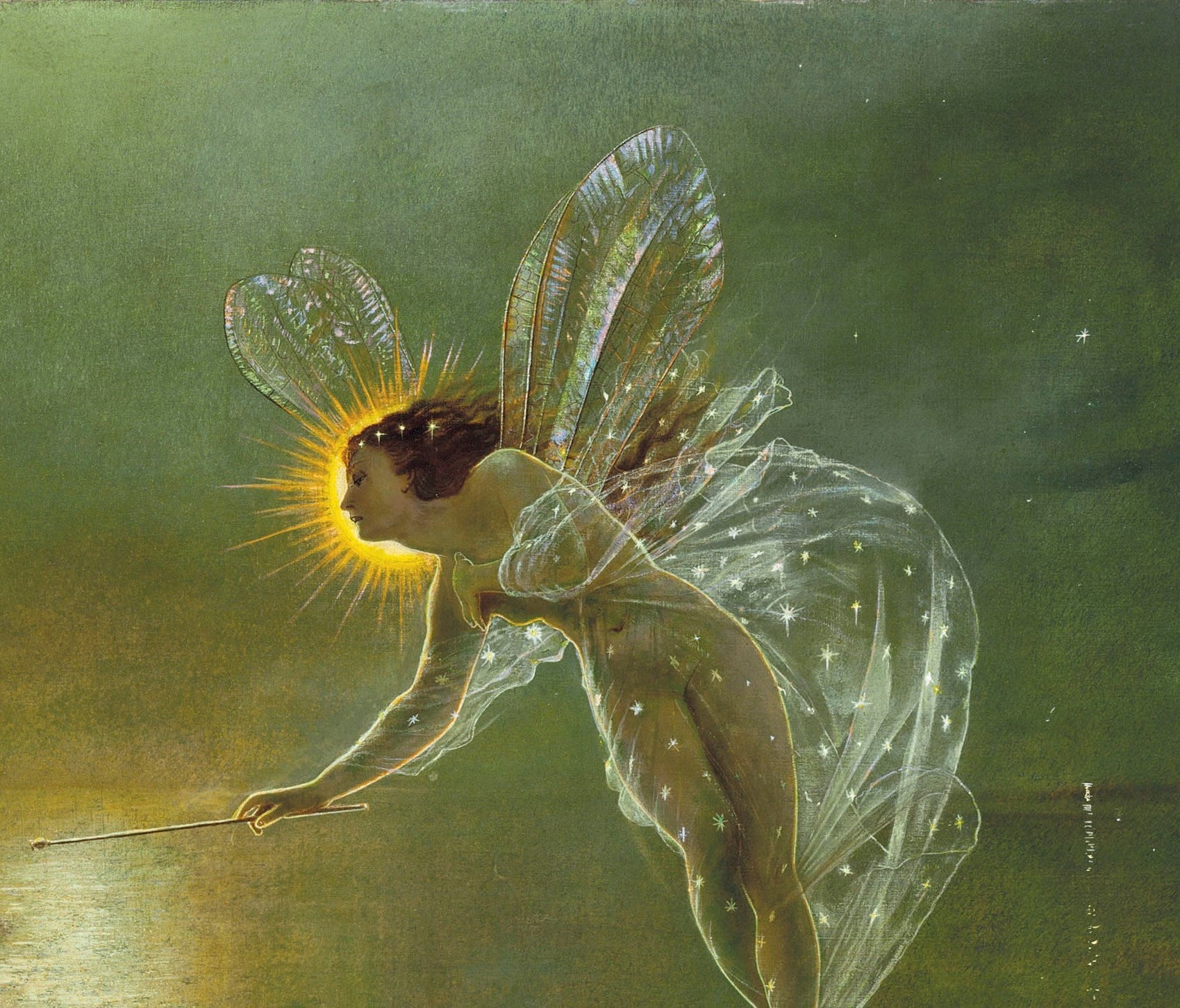 ART PRINT Antique Fairy Oil Painting Vintage Fantastical Etsy