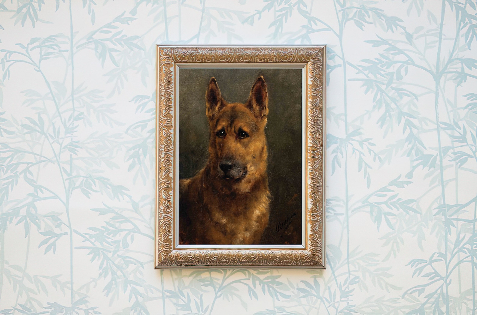 ART PRINT German Shepherd Oil Painting Dog Wall Art Print Etsy