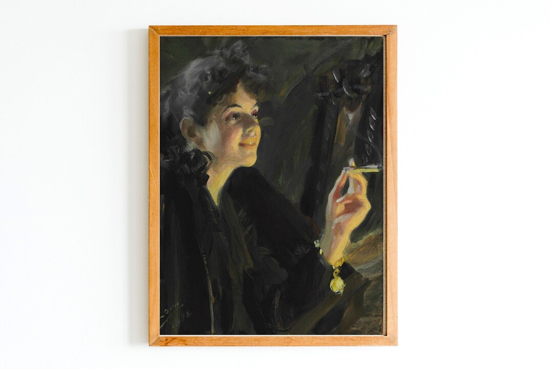 ART PRINT Vintage Woman Portrait Oil Painting Woman With - Etsy