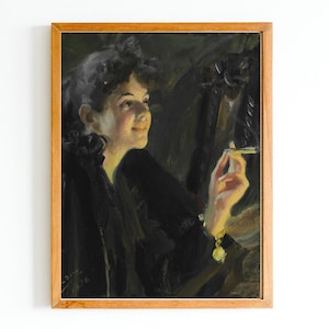 ART PRINT Vintage Woman Portrait Oil Painting Woman With - Etsy