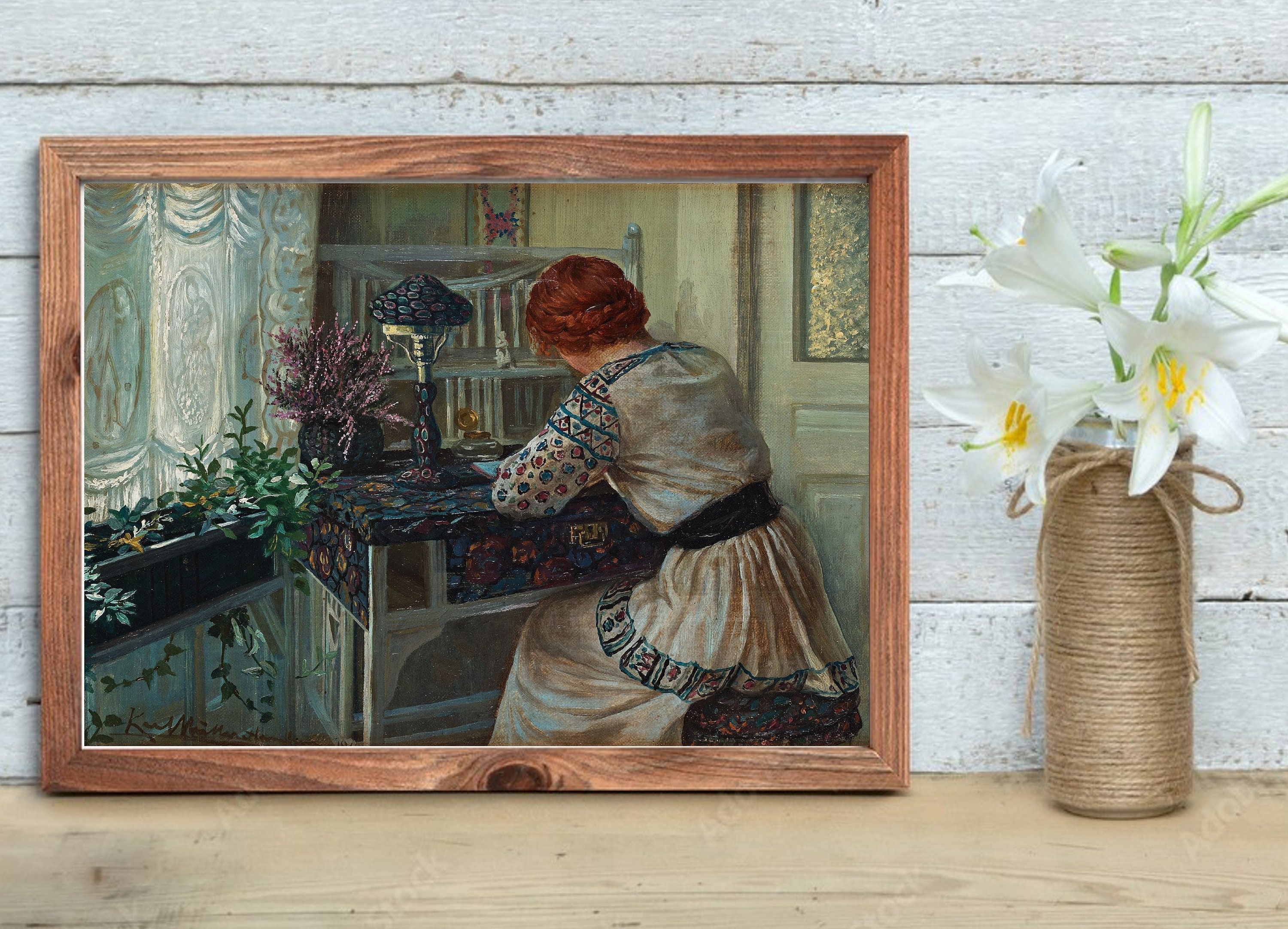 ART PRINT Vintage Woman Portrait Oil Painting Classic - Etsy