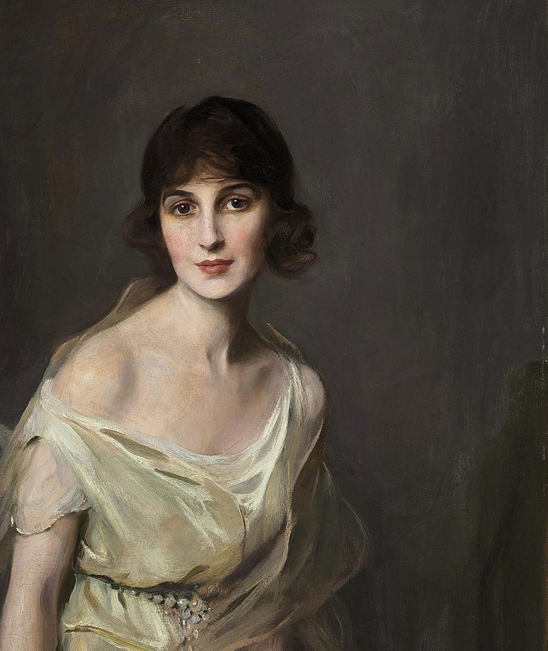 Vintage Woman Portrait Art Print | Elegant Female Oil Painting - Etsy