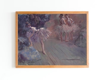 Impressão artística de pintura a óleo de bailarina | Dançarina de balé vintage
