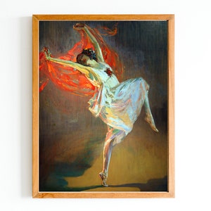 ART PRINT | Vintage Ballerina Oil Painting | Ballet Wall Art Decor | French Painting | Dancer Wall Art | Woman Portrait Art Print