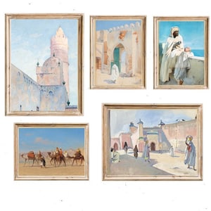 ART PRINTS | Vintage Arabian Painting Painting | Orientalist Gallery Wall Art Set | Islamic Wall Decor | Architecture Print
