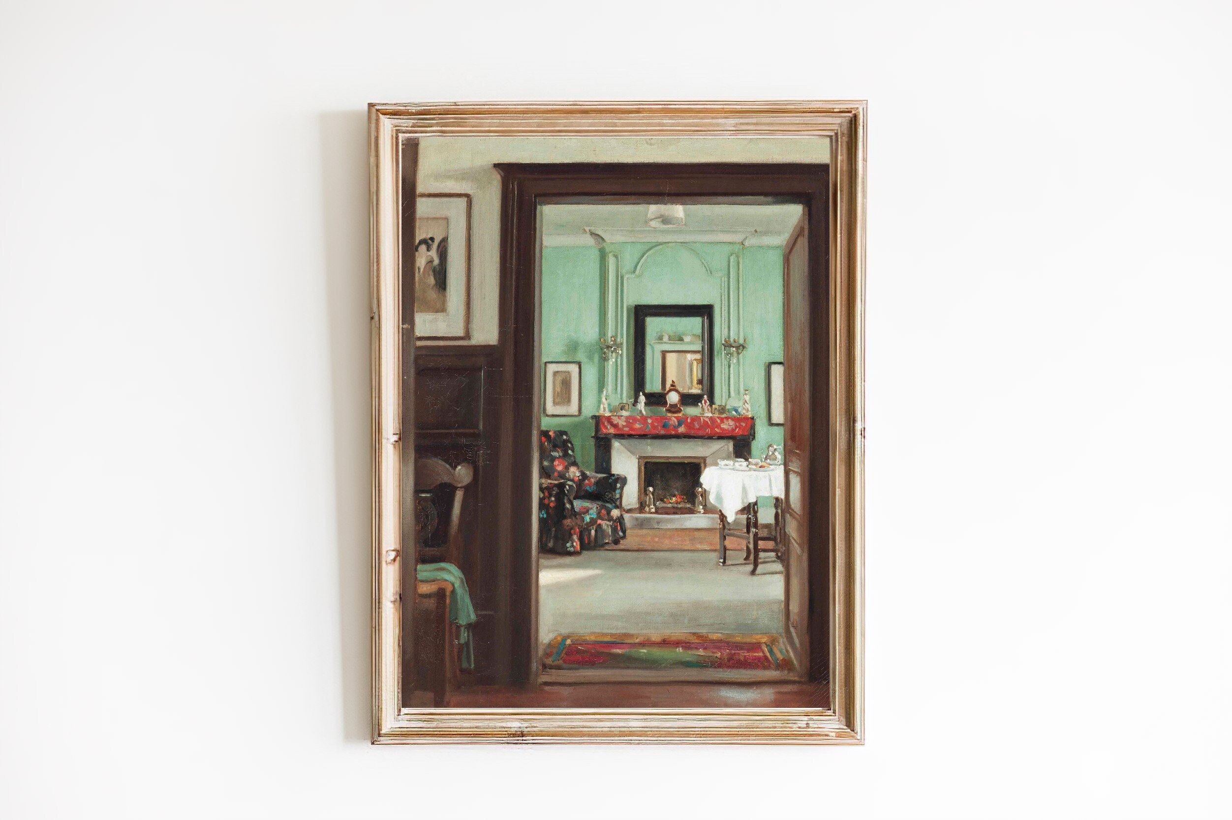 ART PRINT the Drawing Room Oil Painting Interior Scene - Etsy