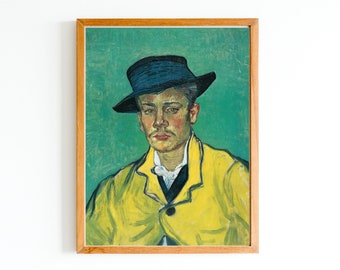 ART PRINT | Vintage Male Portrait Oil Painting |  Portrait of Man in a Hat Wall Art Print | Classic Portrait Artwork | Eclectic Portrait Art