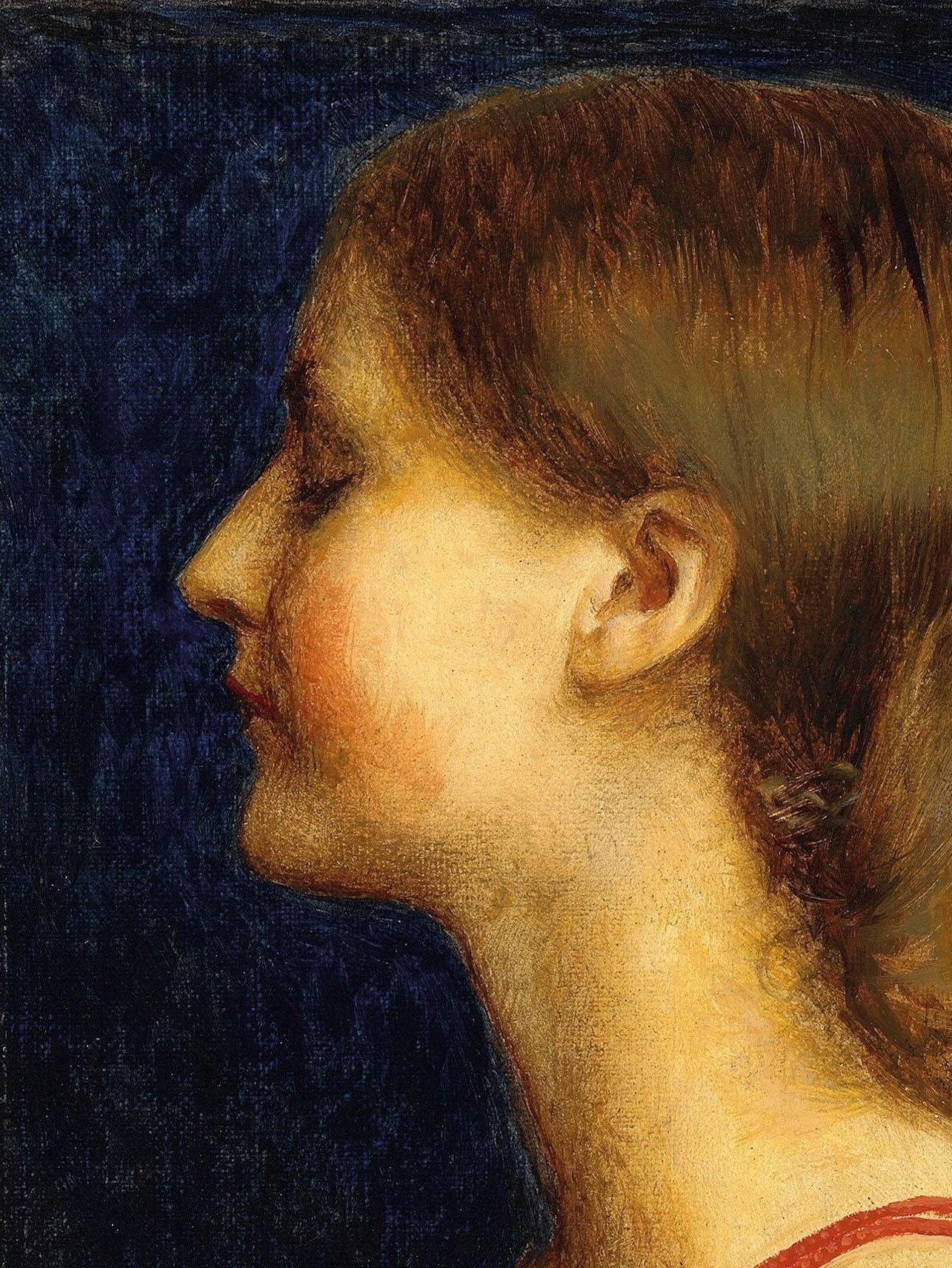 Woman Profile Portrait Art Print | Vintage Female Oil Painting - Etsy