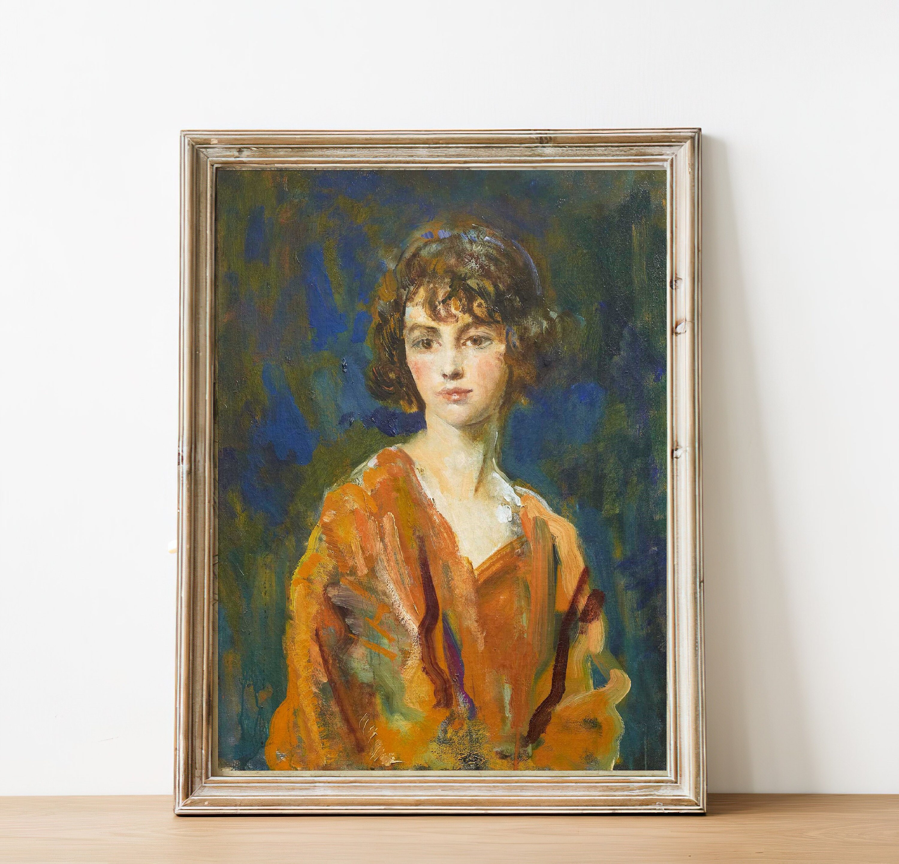 Vintage Woman Portrait Art Print | Classic Oil Painting - Etsy