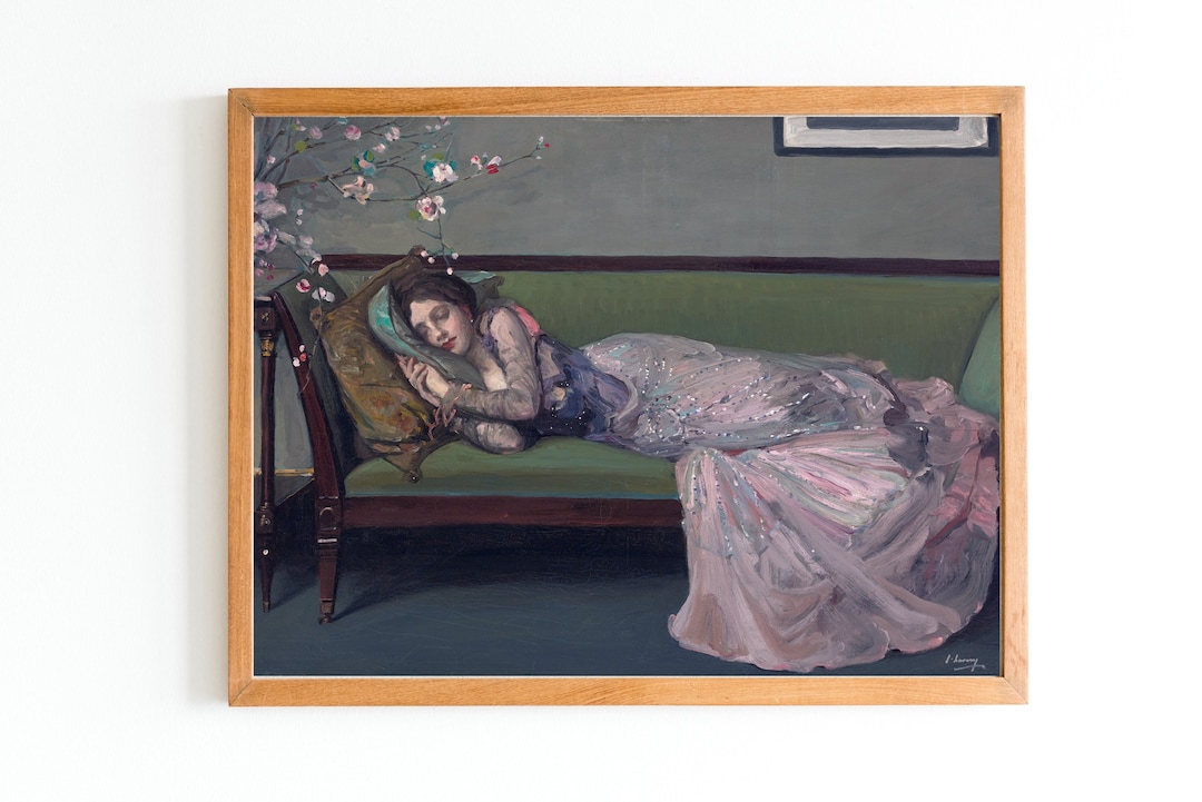 ART PRINT | Vintage Sleeping Woman Figure | Antique Woman Portrait ...