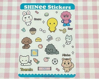 Shinee Sticker Sheet // Shinee Inspired Stickers // Shinee Merch // Cute Stickers // Kawaii Stickers