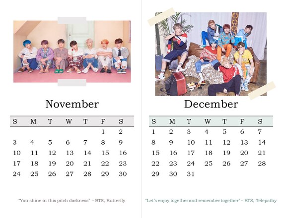 BTS 2025 Desk Calendar - Etsy Canada