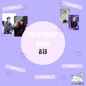 BTS Mystery Bag l BTS Merch l Kpop Gift Bag l Photocards, Stickers, Bookmarks, Polaroids...