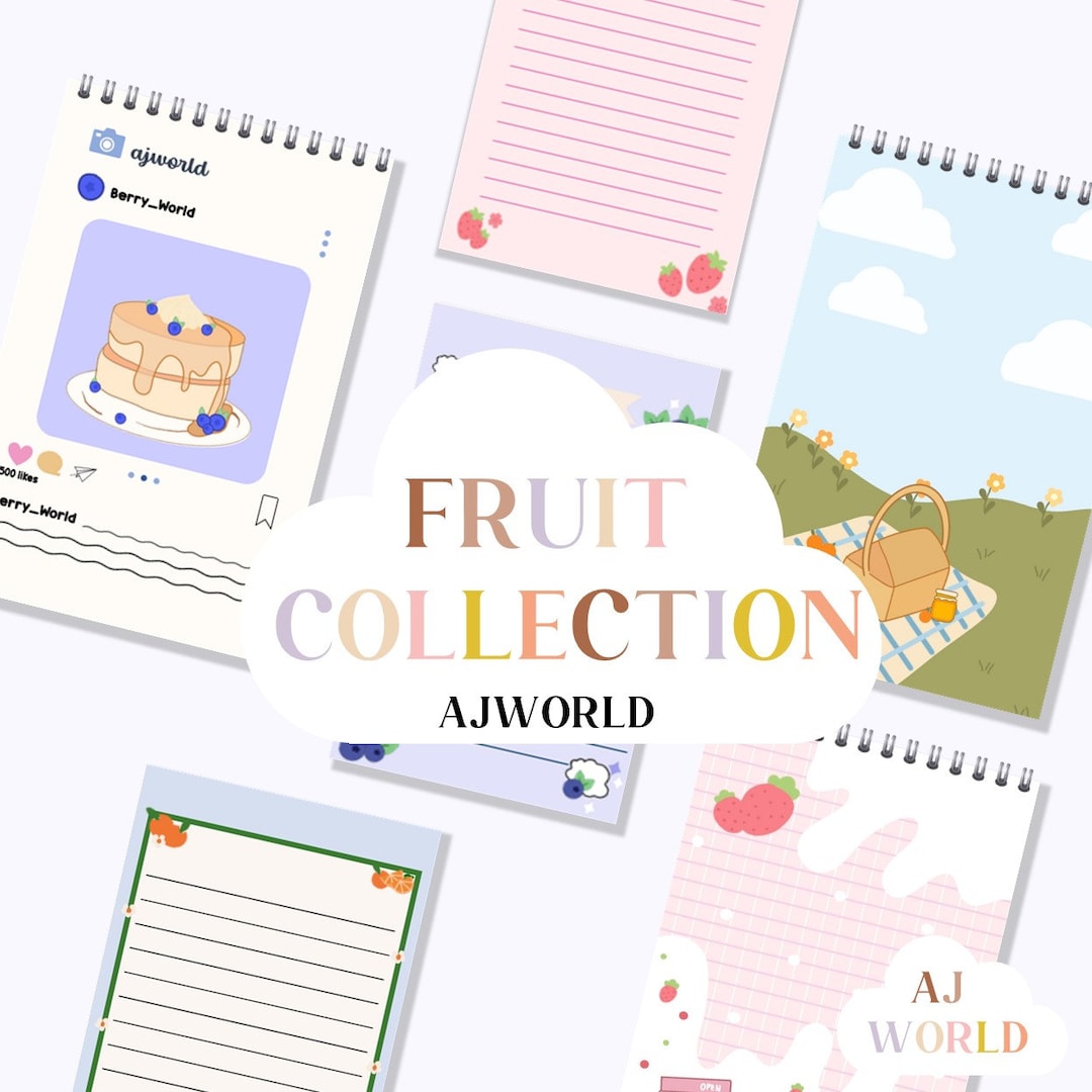Fruit Collection Notepads L Fruit Stationery L Cute Etsy