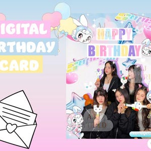 Tarjeta de cumpleaños digital de Kpop // NWJNS // Tarjeta de agradecimiento digital // Regalo de Kpop