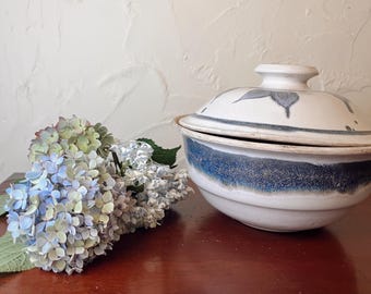 Vaporera de verduras china de Yunnan de gres vintage, hecha a mano por Stone Soldier Pottery en Vermont