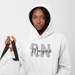 Best Gift for Nurse, Personalized Hoodie gift for her, Personalized RN Hoodie, Custom sweatshirt anniversary gift, Custom Nurse hoodie