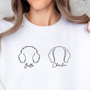Aangepaste hondensweater, gepersonaliseerde hondenoren trui met naam, kerstcadeau, hond vader cadeau voor huisdier cadeau voor hem, dierenliefhebbers