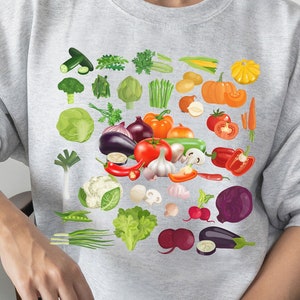 Vegan Retro Shirt, Eat Your Veggies, Farmers Market Tee, Vegetarian Sweatshirt, Funny vegan Sweater for Mom, vegan Christmas Crewneck shirt