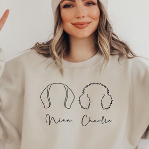 Aangepaste hondensweater, gepersonaliseerde hondenoren trui met naam, kerstcadeau, hond vader cadeau voor huisdier cadeau voor hem, dierenliefhebbers