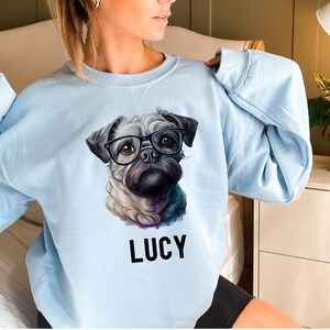 Dog Sweatshirt | Personalized Dog Sweater | Pet Lover | Pet Face Shirt | Custom Dog Sweater | Dog Mom Shirt | Custom Dog Portrait | Bull Dog