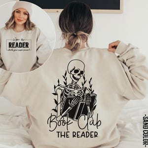 Das Leser-Skelett-Sweatshirt, Skelett-Lese-Sweatshirt, Buch-Liebhaber-Geschenk für Frauen, Buch-Liebhaber-Sweatshirt, Skelettkarte-Sweatshirt