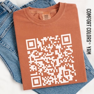Custom FU QR code Comfort Colors Shirt, Funny Saying Shirt with Custom QR code Tee, Sarcastic Gift for Friends, Adult Humor Girlfriend Tee