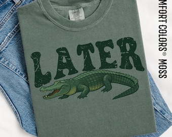 Camiseta vintage divertida de caimán, camiseta retro unisex de caimán, divertida camiseta con gráfico sarcástico, camiseta moderna de Gator Comfort Colors®.