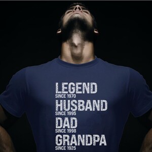 Custom Dad with Years Shirt, Papa With Year, Gift For Husband, Father&#39;s Day Gift, Legend Husband Dad Papa Tee, Personalized Dad Grandpa Tee