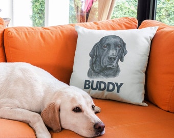 Custom Pet Pillow Using Pet Photo  Name Custom Labrador Dog Pillow Personalized Boxer Pillows Cases Poodle Picture Pillow Pet Picture Pillow