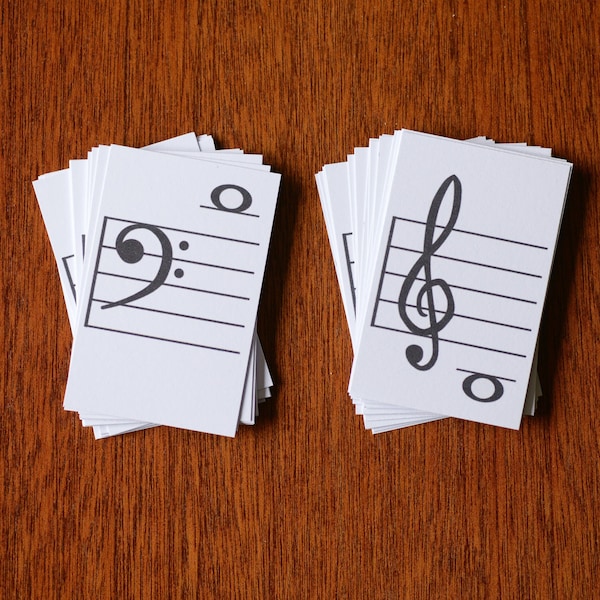 16-48pcs Music Teaching Flash Cards Treble Bass Clef Naming Note Identification Learning Tool Reading Music Practice Instrument Piano Guitar