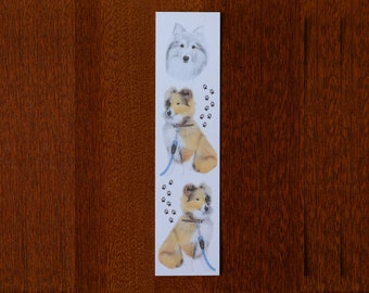 2/3/4x Bookmarks Pack Sheltie Shetland Sheepdog Shetland Collie Lassie Dog Animal Pet Lover Book Gift UK Personalised Custom Name
