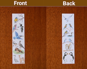 2/3/4x Bookmarks Watercolour Wildlife Pack Personalised Animal Bird Nature Lover Book Gift Kingfisher Parrot Budgies Duck Puffin Owl Deer UK