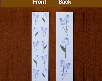 2/3/4x Bookmarks Forget Me Not Flower Print Picture Nature Lover Book Gift Floral UK Personalised Custom Name